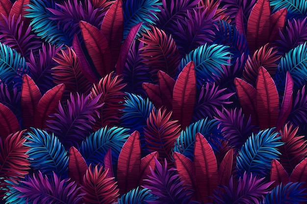 Colourful tropical leaves summer background