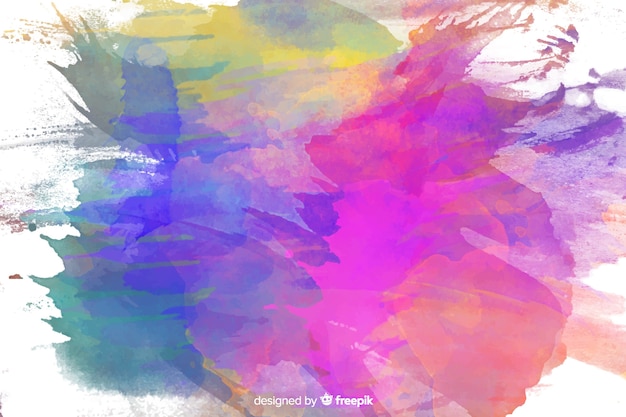 Colourful watercolor stains background