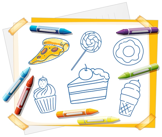 Free vector colouring book template for kids