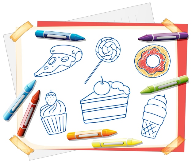 Free vector colouring book template for kids