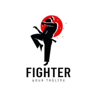 Боевая техника силуэт векторные иллюстрации современный и простой логотип для карате, дзюдо и боевых искусств