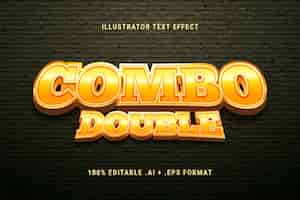 Free vector combo double text effect