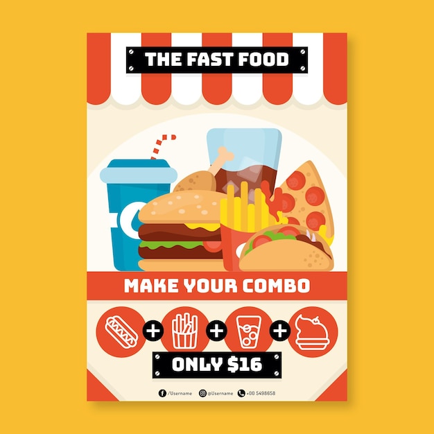 Free vector combo meals poster