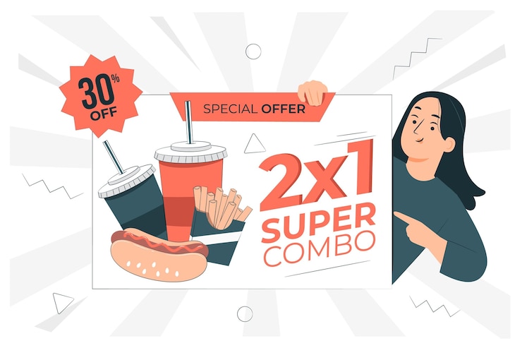 Free Vector combo offer concept illustration