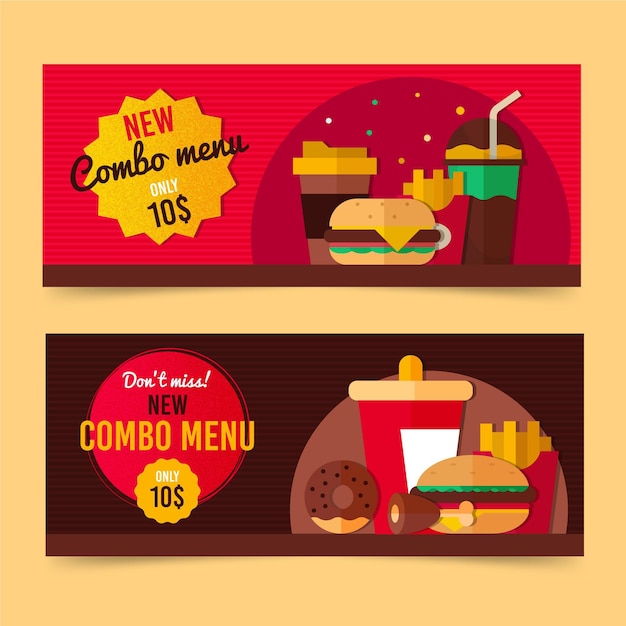 Free vector combo offers banners collection