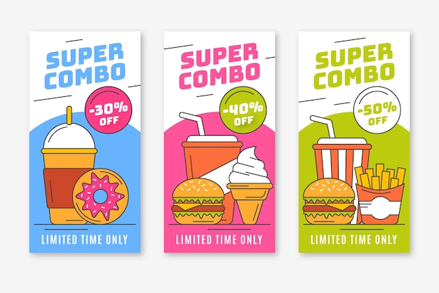 Free vector combo offers - banners concept