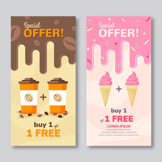 Free vector combo offers - banners concept