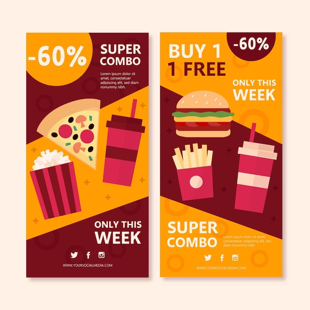 Free vector combo offers banners template