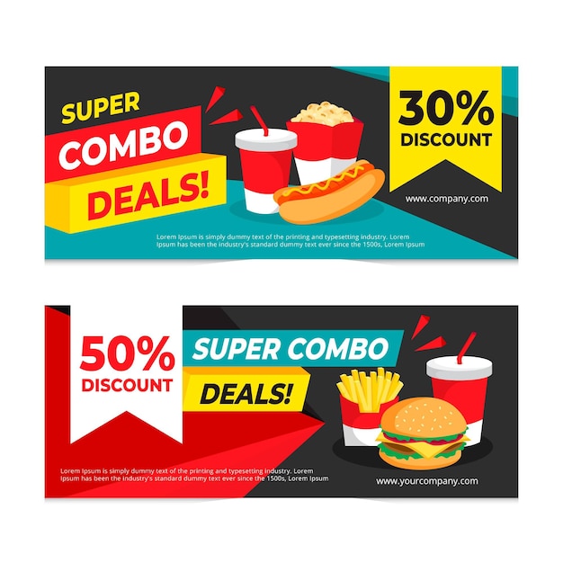 Free vector combo offers - banners