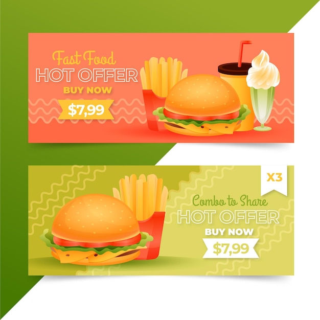 Free vector combo offers banners