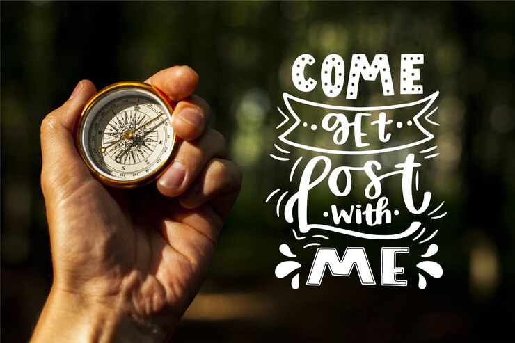 Free Vector come get lost with me lettering