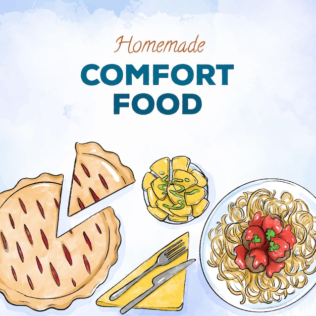 Vettore gratuito concetto di raccolta di alimenti comfort