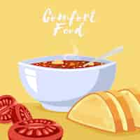 Free vector comfort food collection illustrated concept