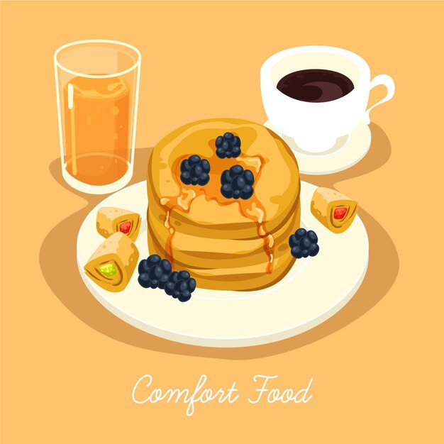 comfort food collection illustration concept