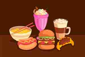 Free vector comfort food concept