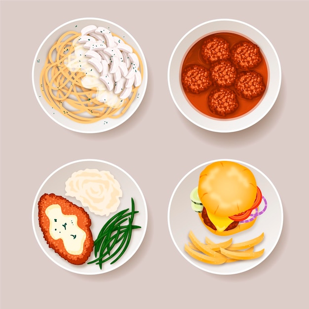 Free vector comfort food concept