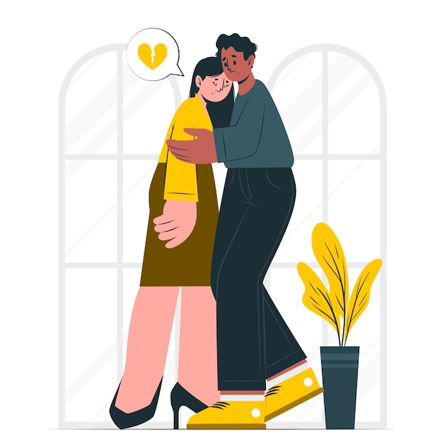 Free vector comforting hug concept illustration