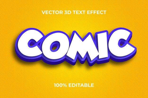 Comic 3d editable text effect design