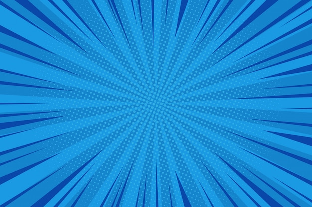 Бесплатное векторное изображение Комический абстрактный синий фон