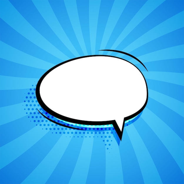 Free vector comic art empty chat bubble radial background with rays of expression