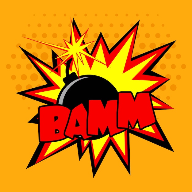 Free Comic Bomb Vector Illustration Download