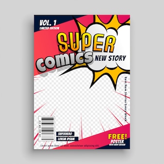Comic book cover design template