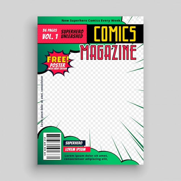 Free vector comic book cover page