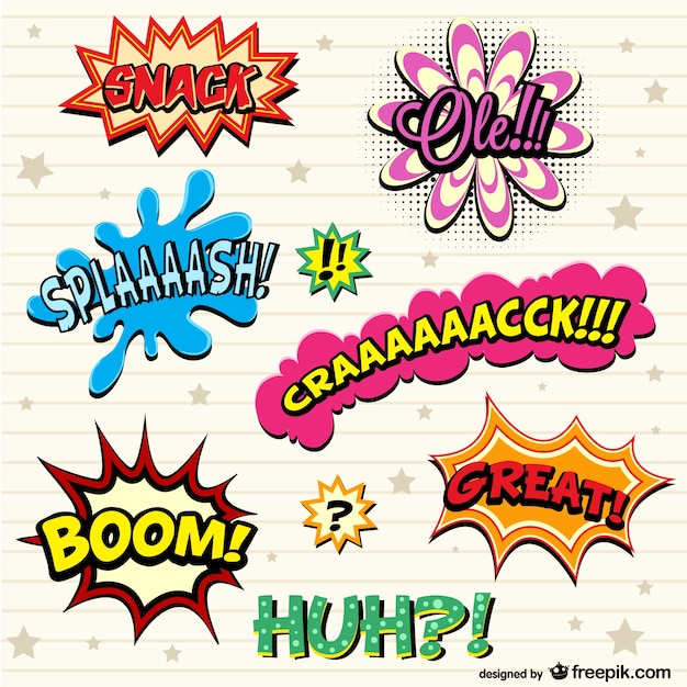 comic book exclamations set 