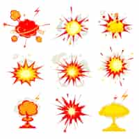 Free vector comic book explosion, blast or bomb bang fire