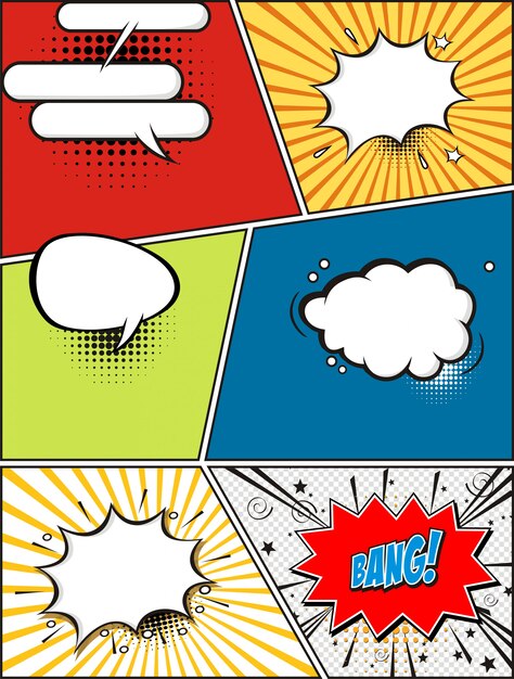 Comic book speech bubbles. retro design elements