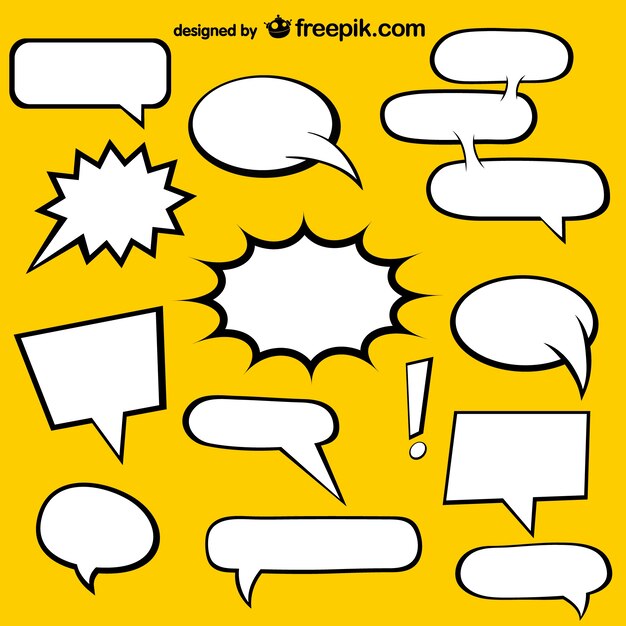 Comic Book speech bubbles and yellow background