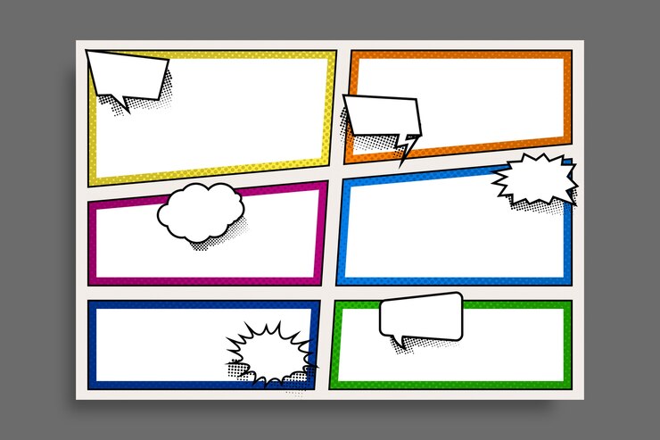 Free Vector comic book storyboard template design