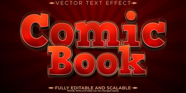 Free vector comic book text effect editable cartoon and kids text style