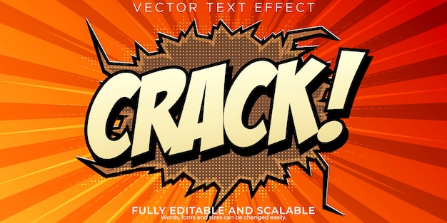 Free vector comic book text effect editable cartoon and pop art text style