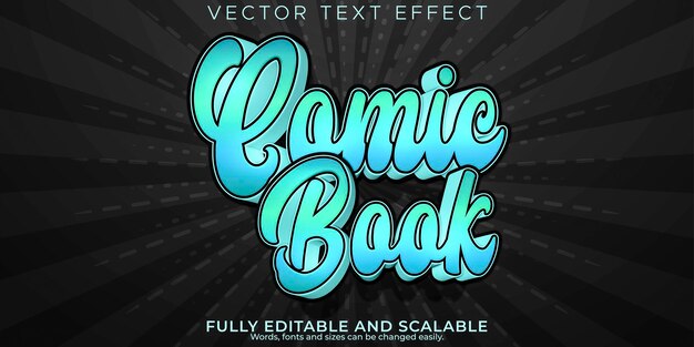 Free vector comic book text effect editable funny and cartoontext style