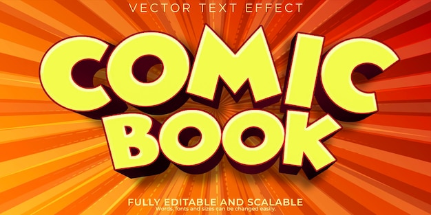 Comic book text effect editable retro and vintage text style