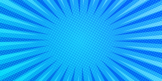 Comic book zoom sunburst background with halftone effect