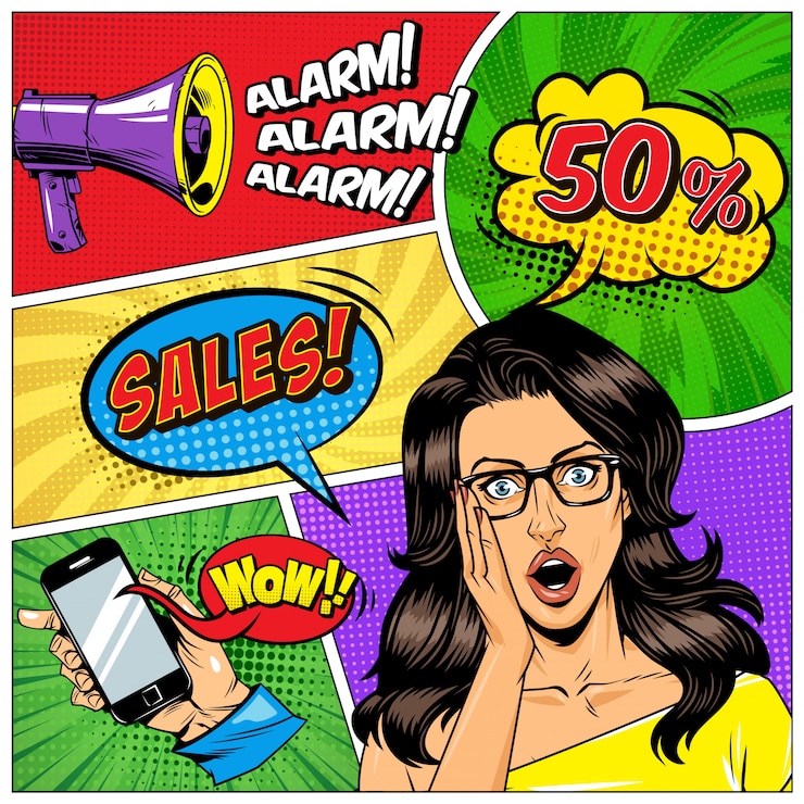 Free Vector comic bright strips with explosive halftone rays