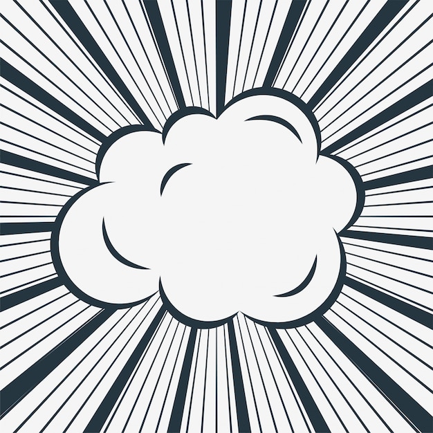 ズームラインの背景に漫画の雲