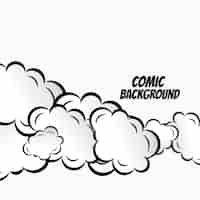 無料ベクター 漫画の雲ベクトルの背景のデザイン