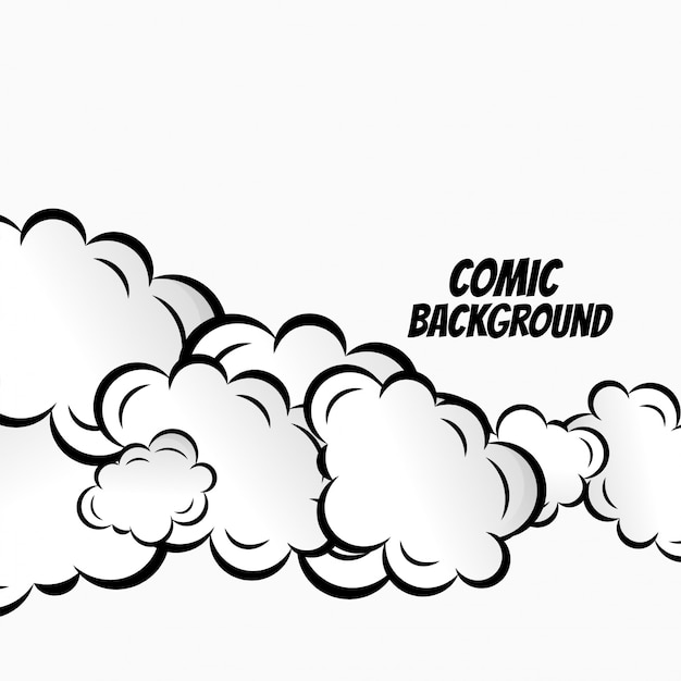 漫画の雲ベクトルの背景のデザイン