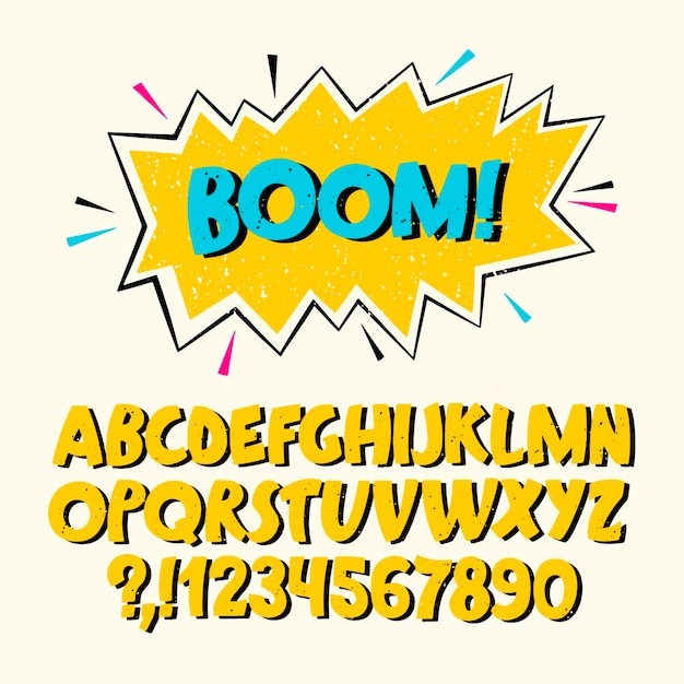 Comic font text effect