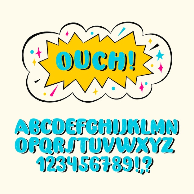 Free vector comic font text effect