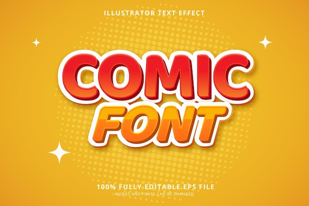 Comic font text effect