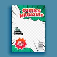 Free vector comic magazine book cover page template