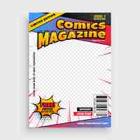 Free vector comic magazine book cover template