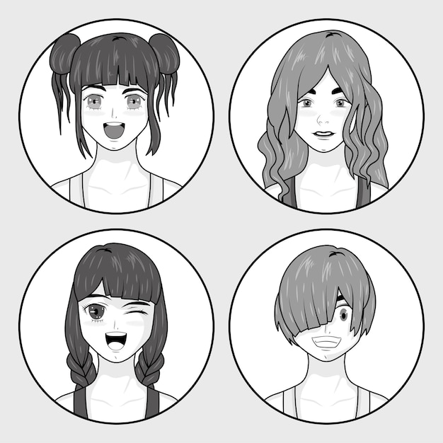 Free vector comic manga female