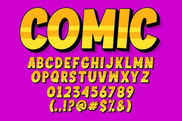 Free vector comic, modern alphabet style