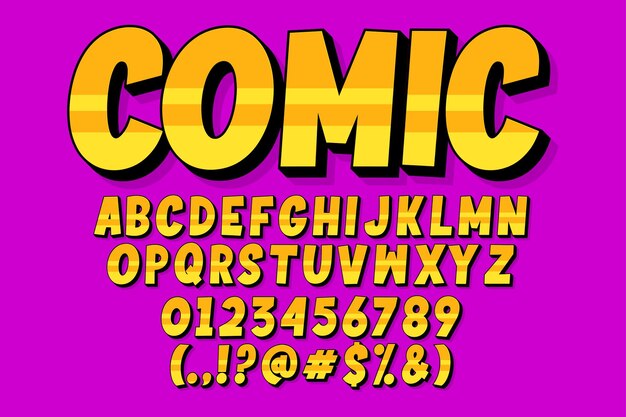 Comic, Modern alphabet style