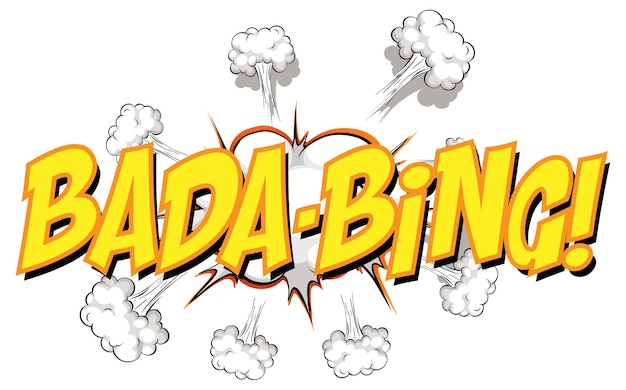 Free vector comic speech bubble with bada-bing text